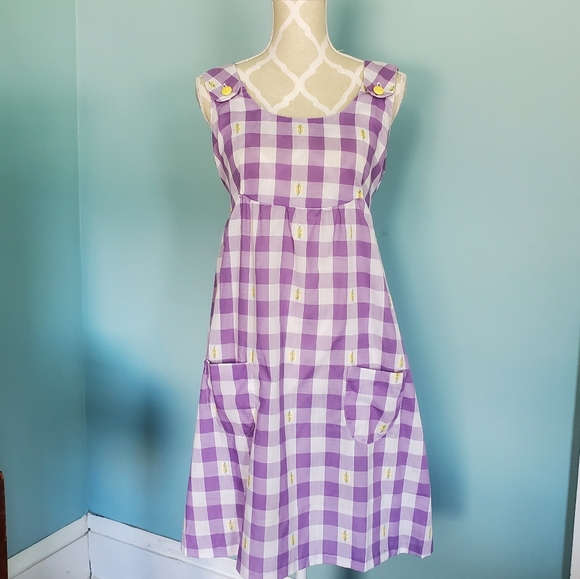 Dresses & Skirts - 1970s purple gingham dress